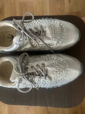 Like New Metallic Studded Sneakers